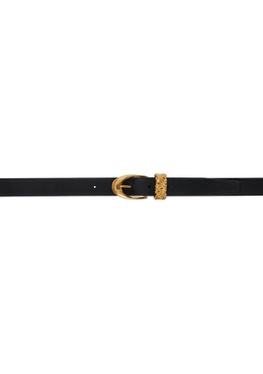 Bottega Veneta Black Intreccio Loop Belt