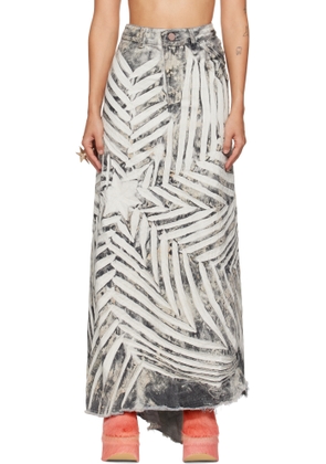 Masha Popova SSENSE Exclusive White & Black Denim Maxi Skirt