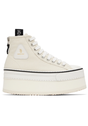R13 Off-White Courtney Platform High Top Sneakers