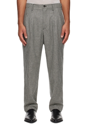 TAKAHIROMIYASHITA TheSoloist. White & Black Two Tuck Front Trousers