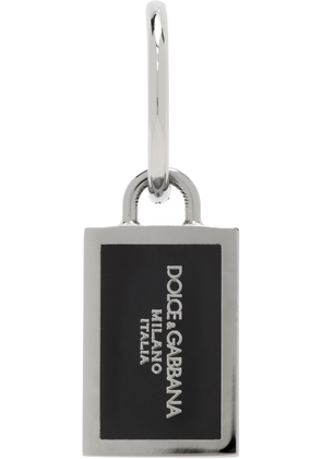Dolce & Gabbana Gunmetal Logo Plaque Single Earring