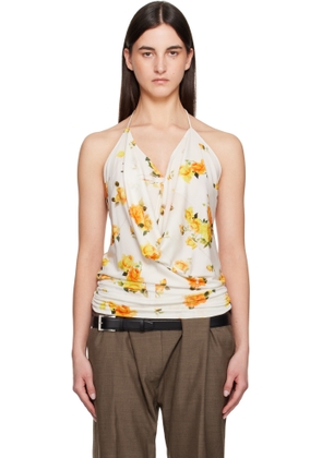 Acne Studios White & Orange Rose Camisole