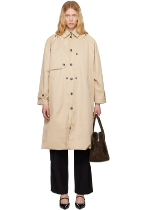 Rokh Beige Balloon Shape Buttoned Trench Coat