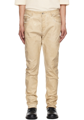Rick Owens DRKSHDW Beige Hollywood Detroit Cut Jeans