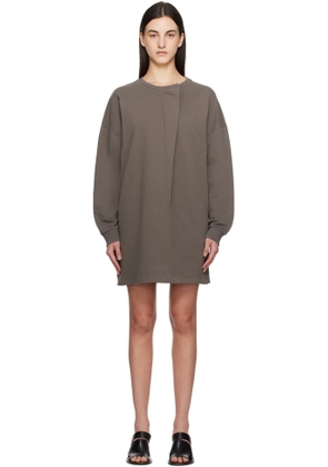 MM6 Maison Margiela Brown Sweat Jersey Darting Minidress