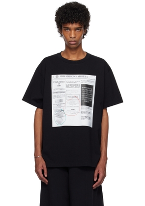 MM6 Maison Margiela Black Newspaper Print T-shirt