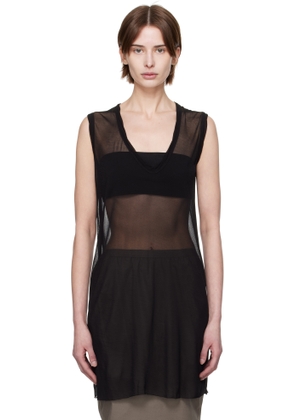 Rick Owens Black Hollywood V Neck SL Tank Top
