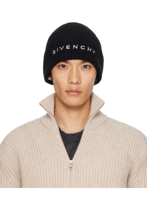 Givenchy Black 'Givenchy' 4G Embroidered Beanie