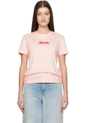 Lanvin Pink 'Lanvin' Embroidered T-shirt
