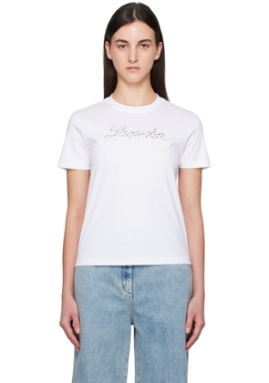 Lanvin White 'Lanvin' Bead Embroidered T-shirt
