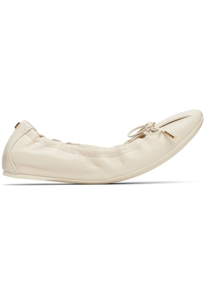 Ferragamo Off-White Elasticated Ballerina Flats
