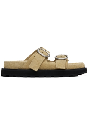 Jil Sander Beige Pin-Buckle Sandals