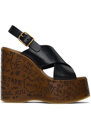 Chloé Black Maxime Wedge Sandals