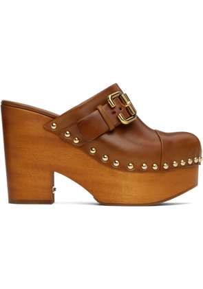 Chloé Brown Jeanette Wedge Mules