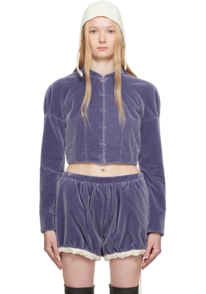 COLLEEN ALLEN Purple Velvet Bodice Jacket