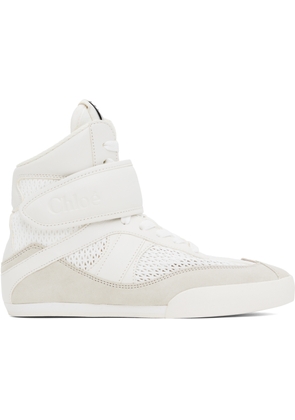 Chloé White & Beige 'Chloé Kick' Sneakers
