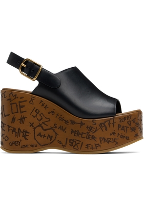 Chloé Black Maxime Wedge Sandals