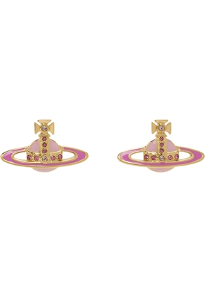 Vivienne Westwood Gold & Pink Small Neo Bas Relief Earrings