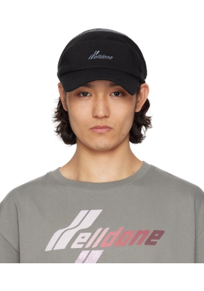 We11done Black Teddy Bear Print Jersey Scarf Cap