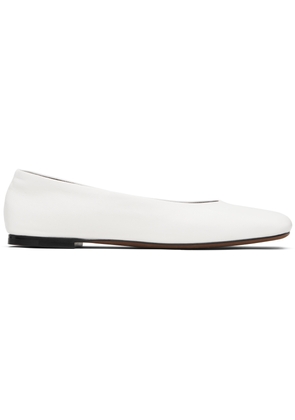 The Row White Square Ballerina Flats