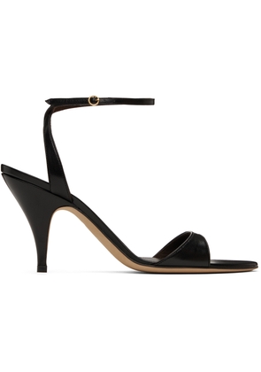 The Row Black Vika Ankle Strap Heeled Sandals