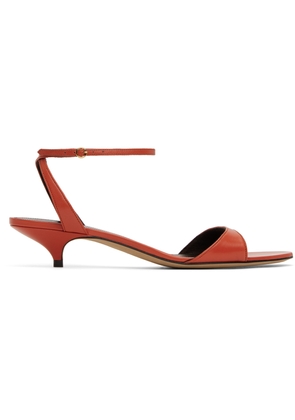 The Row Orange Vika Ankle Strap Kitten Heeled Sandals