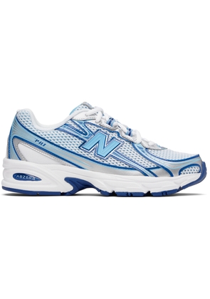 New Balance White & Blue 740 Sneakers