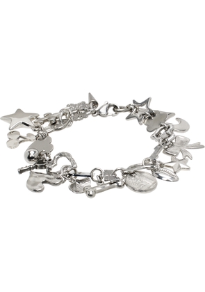 Marland Backus Silver Chrome Charm Bracelet
