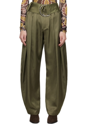 JW Anderson Khaki Pleated D-Ring Trousers