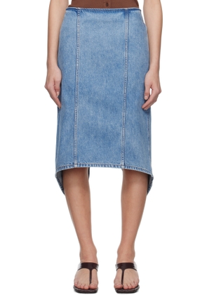 JW Anderson Blue Layered Denim Midi Skirt