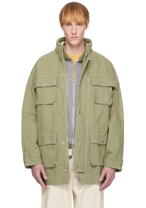 Maison Kitsuné Green Cotton Denim Parka