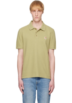 Maison Kitsuné Khaki Fox Head Patch Regular Polo