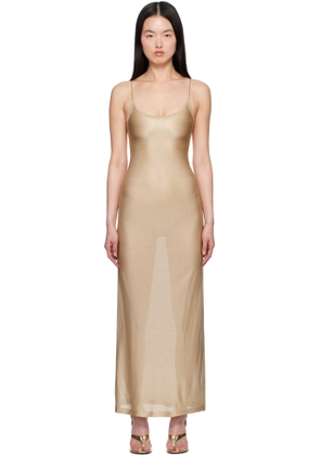ALAÏA Beige Knit Slip Dress