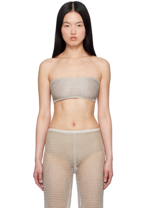 ALAÏA Silver Mesh Knit Bra Top