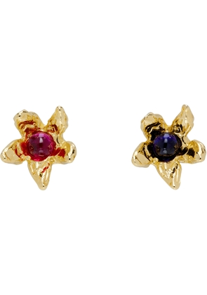 Chopova Lowena Gold Claw Flower Stud Earrings