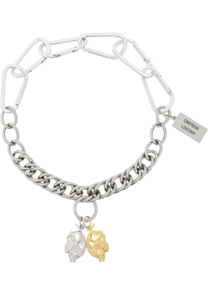 Chopova Lowena Silver Pair Of Pigs Necklace