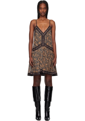 Isabel Marant Etoile Black & Orange Danielle Minidress
