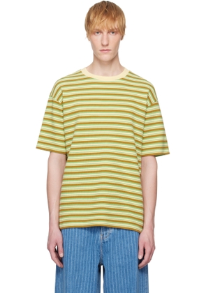 Drôle De Monsieur Green & Yellow 'Le T-Shirt Rayé' T-shirt