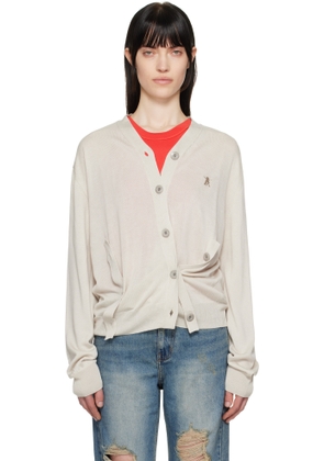 OPEN YY Gray Twisted Placket Cardigan