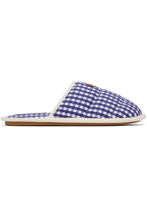 Valentino Garavani Blue & White 'Ta Chambre' Slippers
