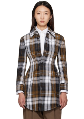 Bottega Veneta Multicolor Structured Cotton Check Coat
