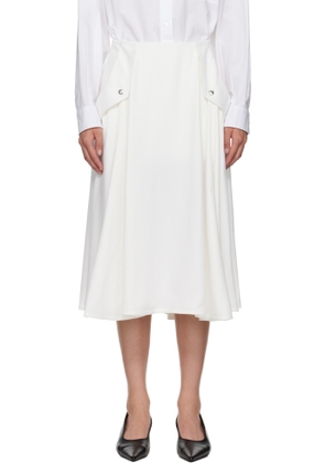 Bottega Veneta Off-White Viscose Pleated Midi Skirt