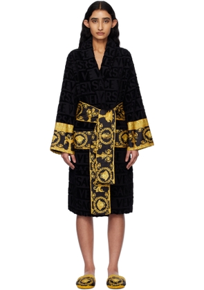 Versace Underwear Black 'I Heart Baroque' Bathrobe