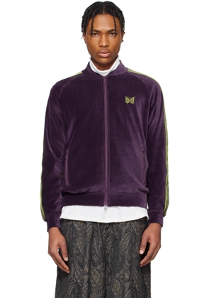 NEEDLES Purple Rib Collar Track Jacket
