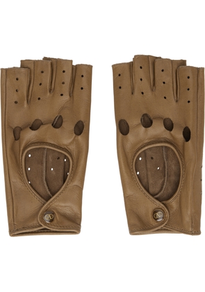 Valentino Garavani Brown VLogo Signature Nappa Fingerless Gloves
