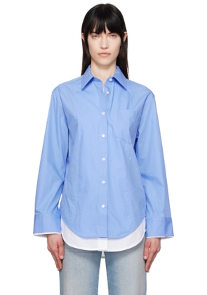 Victoria Beckham Blue & White Relaxed Double-Layer Shirt