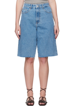 Róhe Blue Baggy Fit Denim Shorts