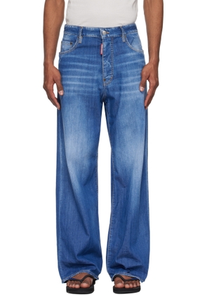 Dsquared2 Blue Summer Lovers Medium Wash Loose Jeans