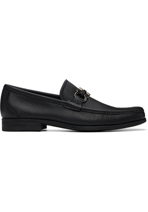 Ferragamo Black Gancini Ornament Loafers