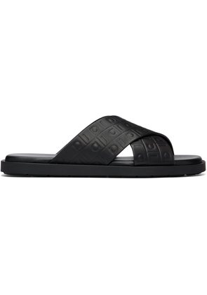 Ferragamo Black Ferragamo Monogram Sandals